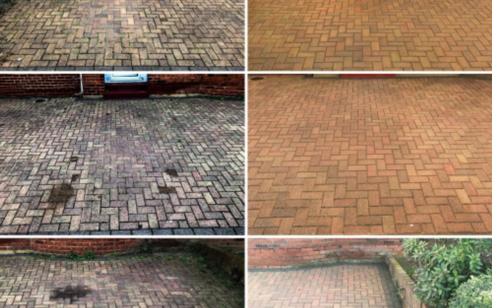 Driveway pressure washing &mdash; before and after